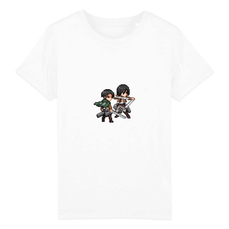 T-shirt 100% Coton Bio - Livai x Mikasa - Enfant