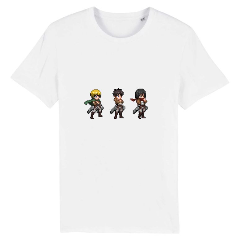 T-shirt 100% Coton Bio - Armin x Eren x Mikasa - Homme