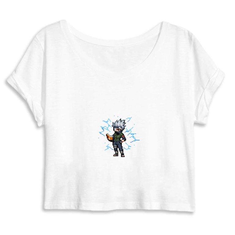 Crop Top 100% Coton Bio - Kakashi Lightning