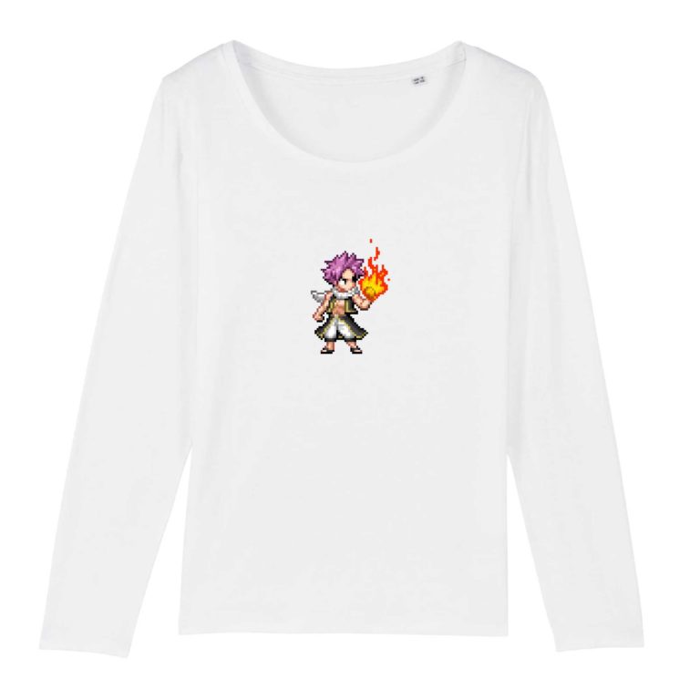 T-shirt manches longues 100% Coton Bio - Natsu Fireball - Femme