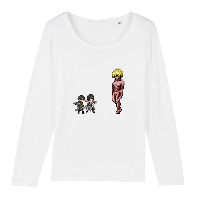 T-shirt manches longues 100% Coton Bio - Livai x Mikasa vs Annie - Femme