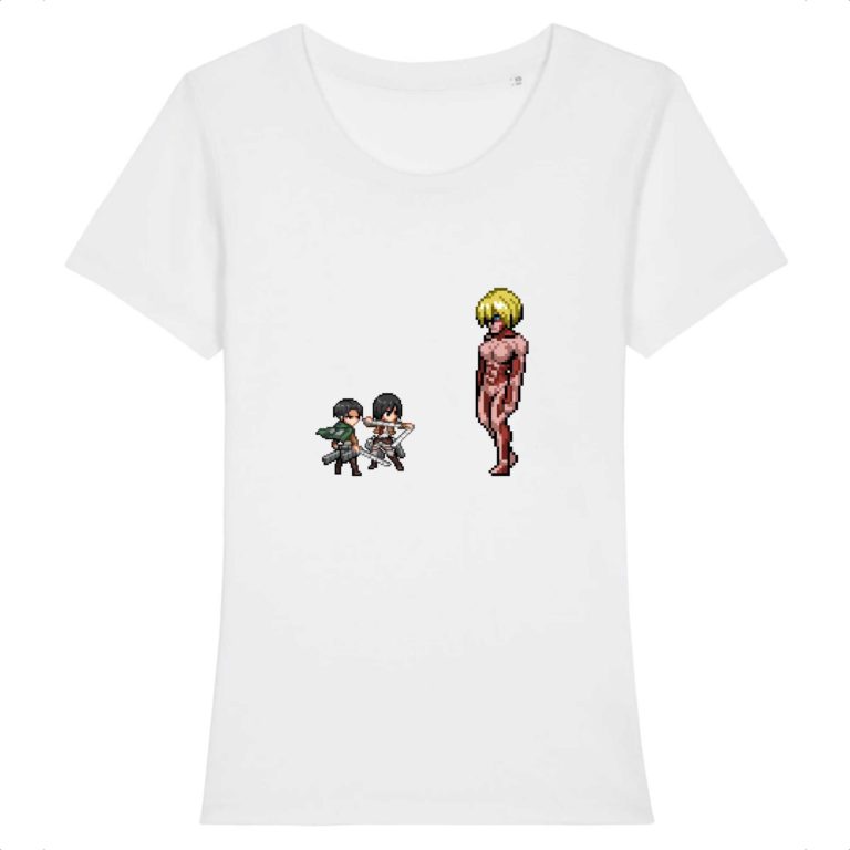 T-shirt 100% Coton Bio - Livai x Mikasa vs Annie - Femme