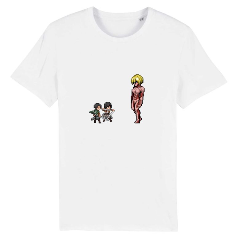 T-shirt 100% Coton Bio - Livai x Mikasa vs Annie - Homme