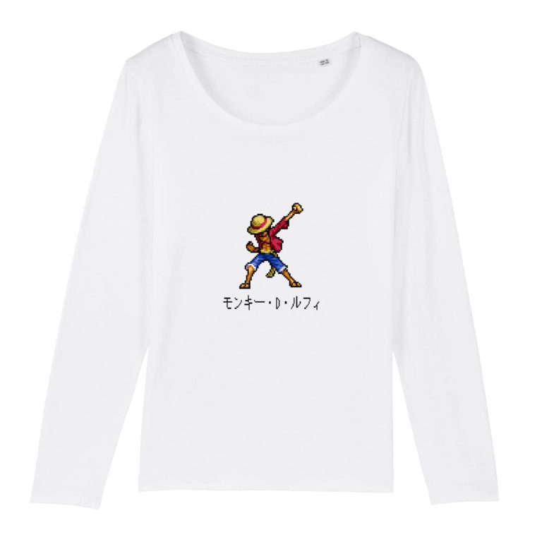 T-shirt manches longues 100% Coton Bio - One Piece Monkey D. Luffy - F