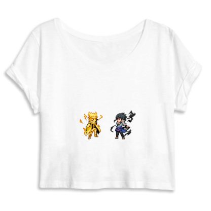 Crop Top 100% Coton Bio - Naruto x Sasuke