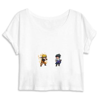 Crop Top 100% Coton Bio - Naruto Uzumaki x Sasuke Uchiha