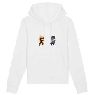 Sweat à capuche Bio - Naruto Uzumaki x Sasuke Uchiha - Unisexe