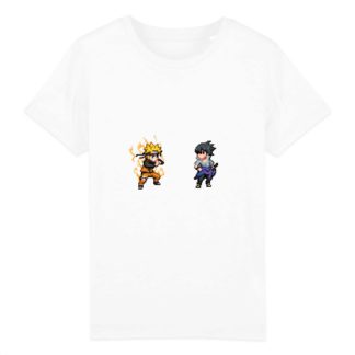 T-shirt 100% Coton Bio - Naruto Uzumaki x Sasuke Uchiha - Enfant