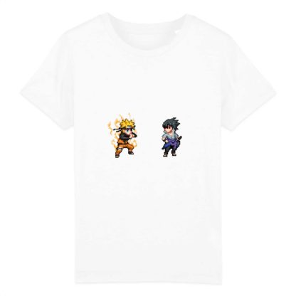 T-shirt 100% Coton Bio - Naruto Uzumaki x Sasuke Uchiha - Enfant