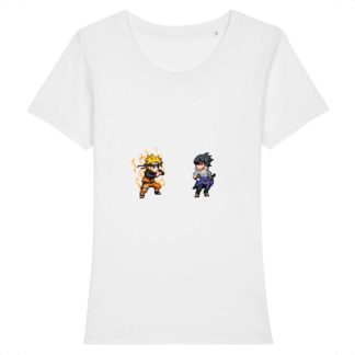 T-shirt 100% Coton Bio - Naruto Uzumaki x Sasuke Uchiha - Femme