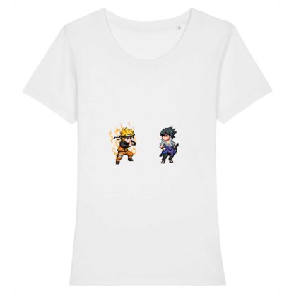 T-shirt 100% Coton Bio - Naruto Uzumaki x Sasuke Uchiha - Femme