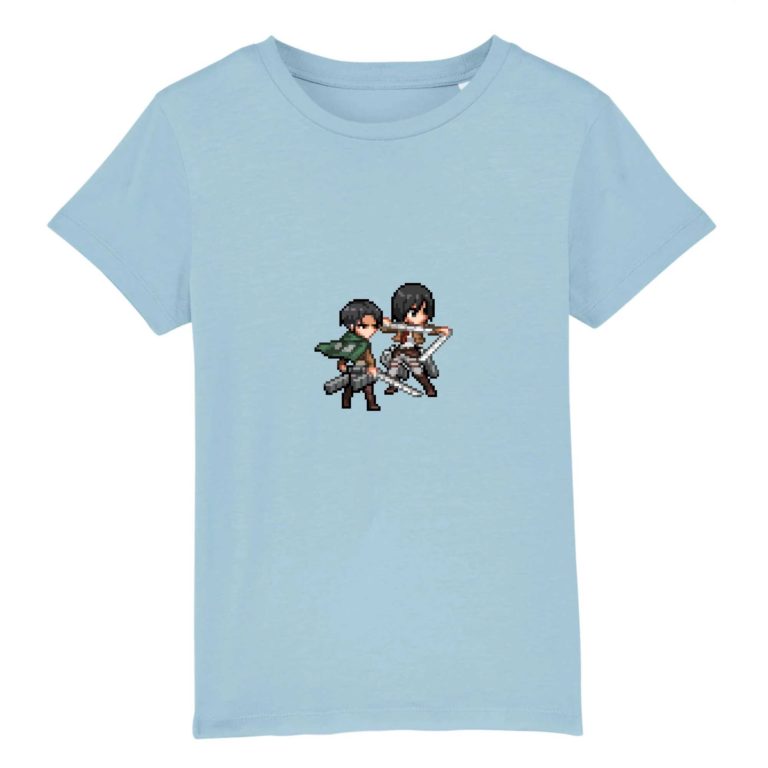 T-shirt 100% Coton Bio - Livai x Mikasa - Enfant