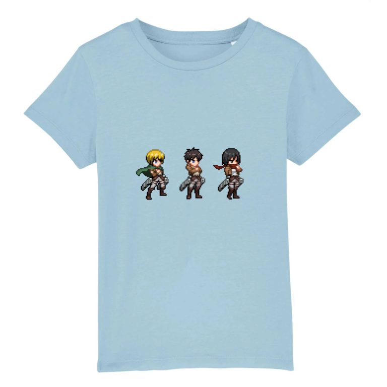 T-shirt 100% Coton Bio - Armin x Eren x Mikasa - Enfant