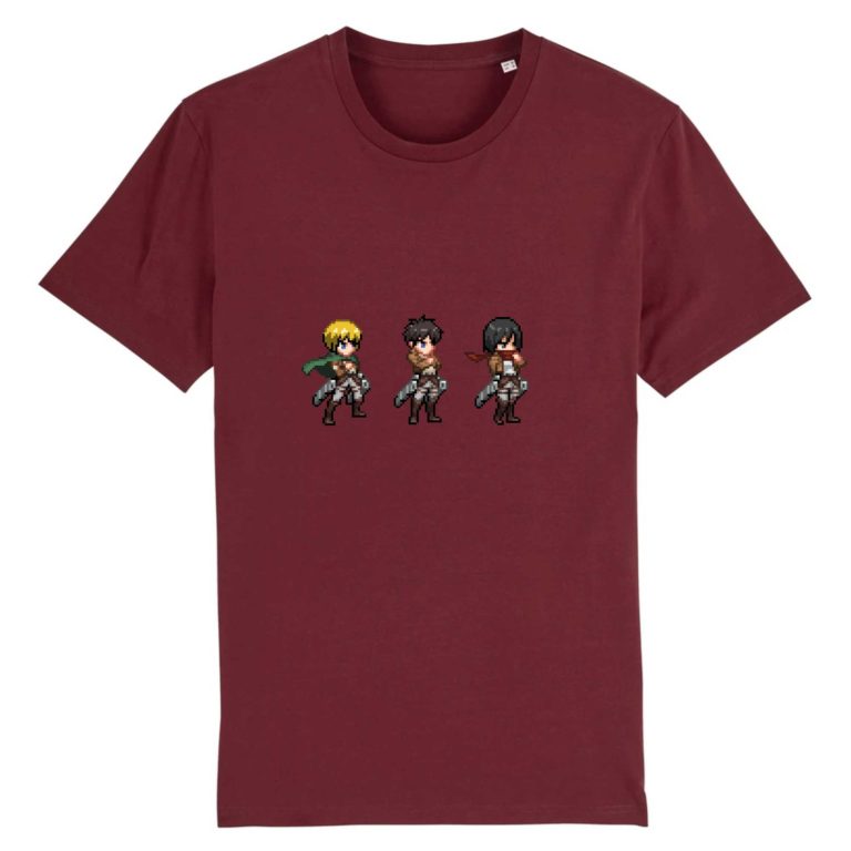 T-shirt 100% Coton Bio - Armin x Eren x Mikasa - Homme