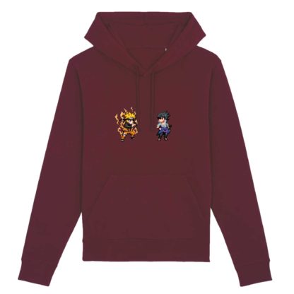 Sweat à capuche Bio - Naruto Uzumaki x Sasuke Uchiha - Unisexe