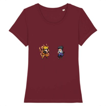 T-shirt 100% Coton Bio - Naruto Uzumaki x Sasuke Uchiha - Femme