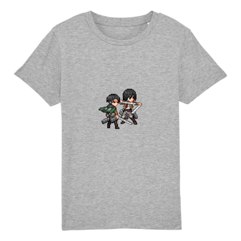 T-shirt 100% Coton Bio - Livai x Mikasa - Enfant