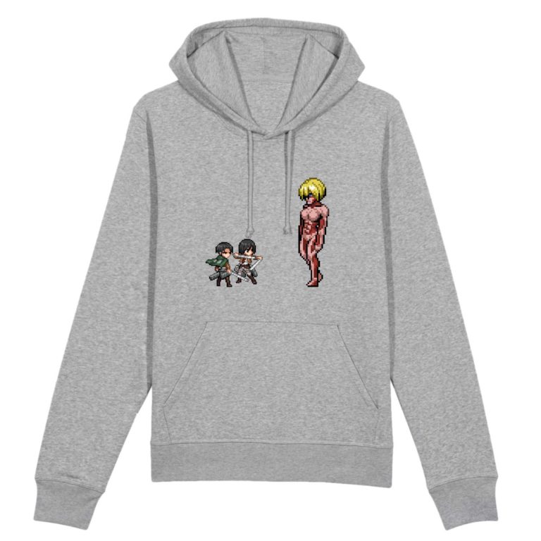 Sweat à capuche Bio - Livai x Mikasa vs Annie - Unisexe