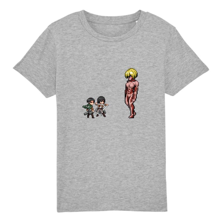 T-shirt 100% Coton Bio - Livai x Mikasa vs Annie - Enfant