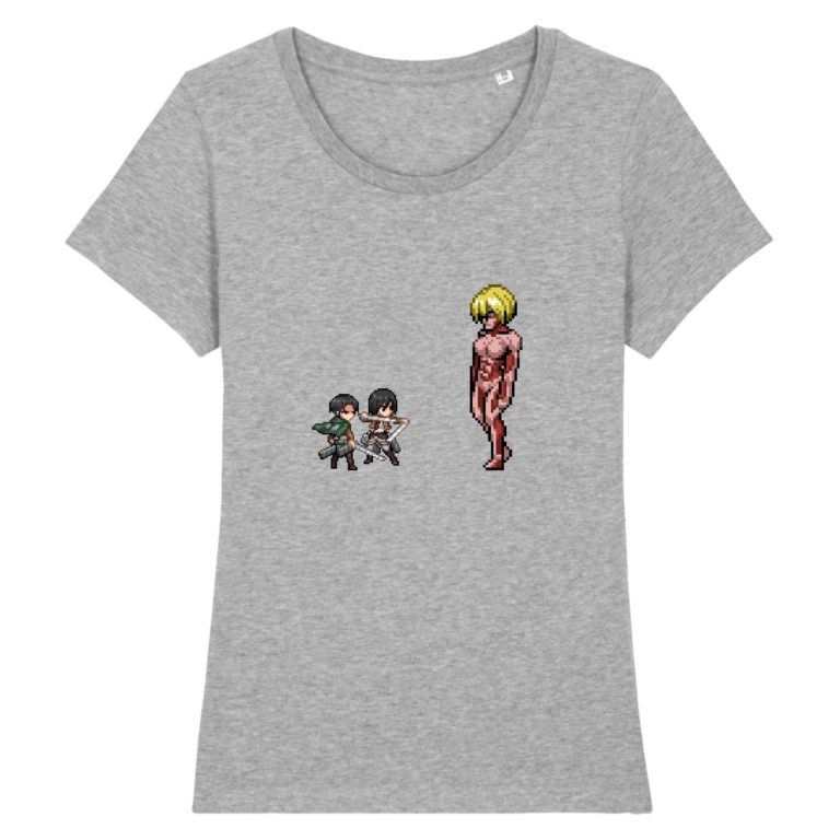 T-shirt 100% Coton Bio - Livai x Mikasa vs Annie - Femme