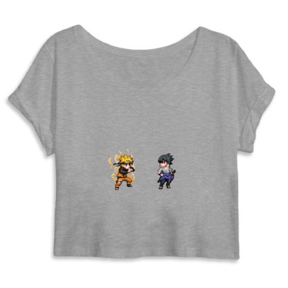 Crop Top 100% Coton Bio - Naruto Uzumaki x Sasuke Uchiha