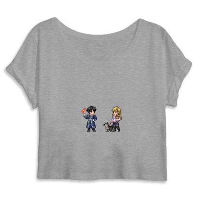 Crop Top 100% Coton Bio - Roy Mustang x Riza Hawkeye