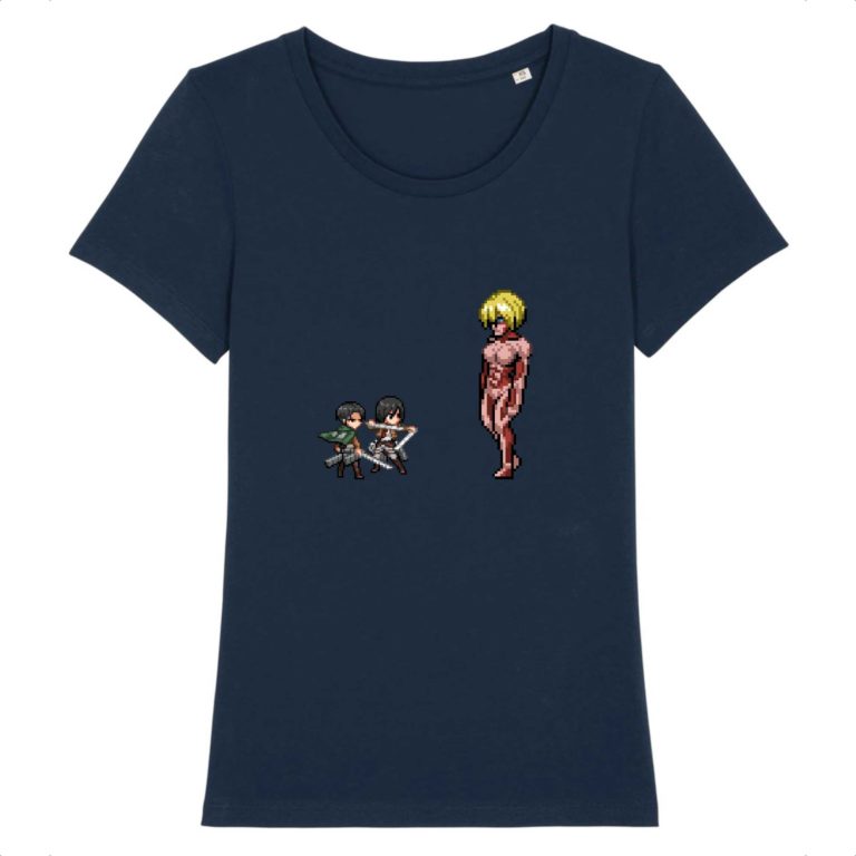 T-shirt 100% Coton Bio - Livai x Mikasa vs Annie - Femme