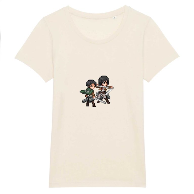 T-shirt 100% Coton Bio - Livai x Mikasa - Femme