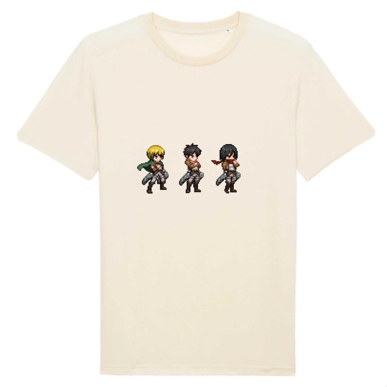 T-shirt 100% Coton Bio - Armin x Eren x Mikasa - Homme