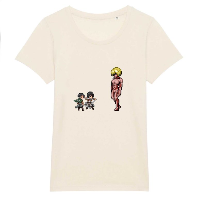 T-shirt 100% Coton Bio - Livai x Mikasa vs Annie - Femme