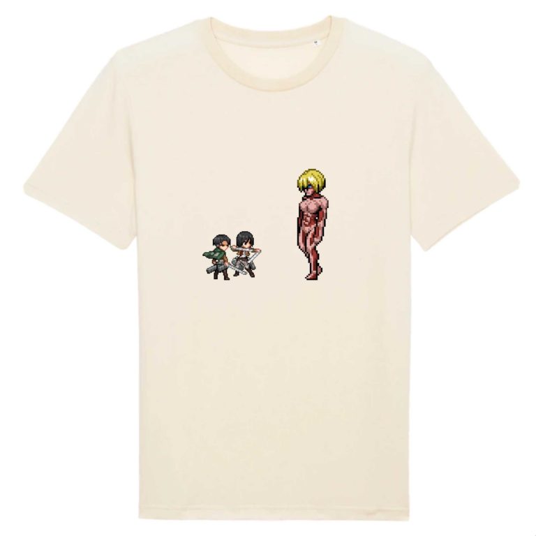 T-shirt 100% Coton Bio - Livai x Mikasa vs Annie - Homme