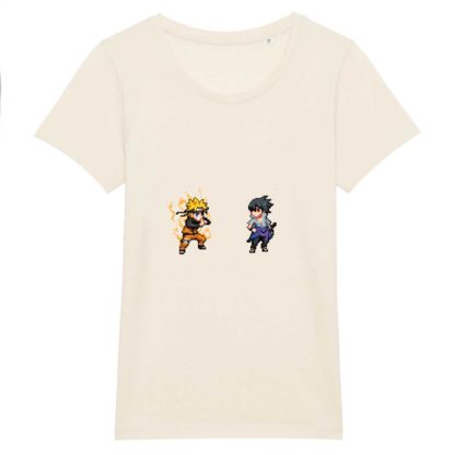 T-shirt 100% Coton Bio - Naruto Uzumaki x Sasuke Uchiha - Femme