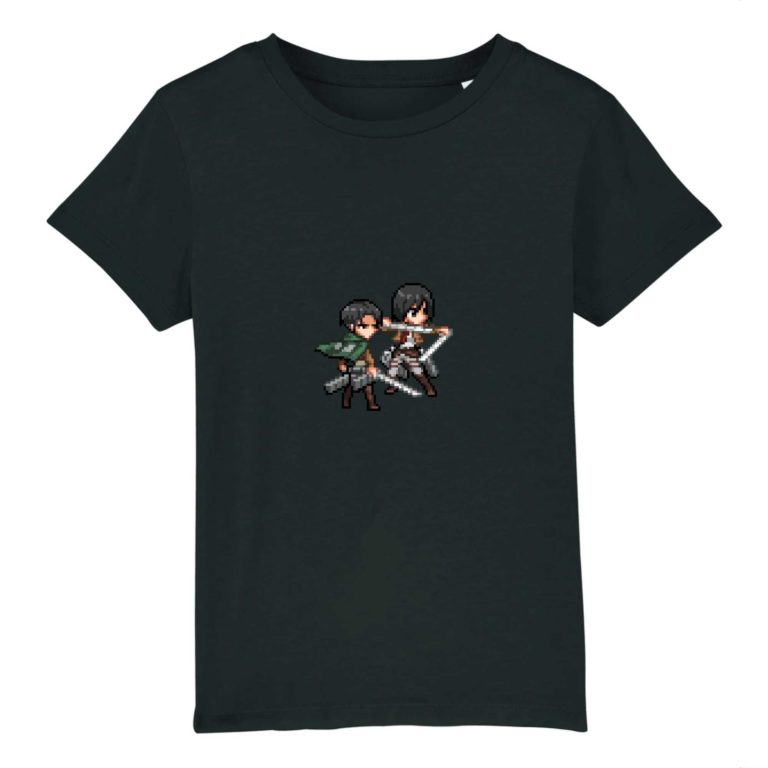 T-shirt 100% Coton Bio - Livai x Mikasa - Enfant