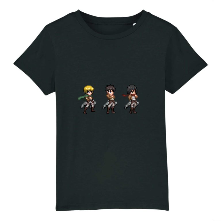 T-shirt 100% Coton Bio - Armin x Eren x Mikasa - Enfant