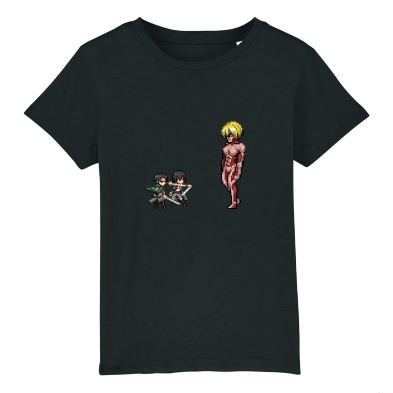 T-shirt 100% Coton Bio - Livai x Mikasa vs Annie - Enfant