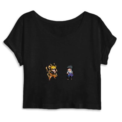 Crop Top 100% Coton Bio - Naruto Uzumaki x Sasuke Uchiha