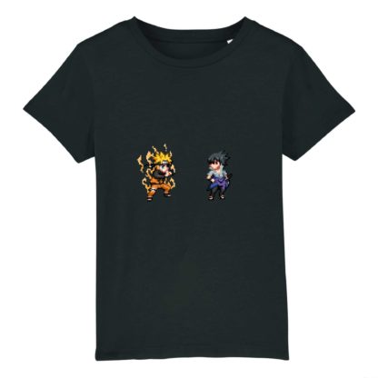 T-shirt 100% Coton Bio - Naruto Uzumaki x Sasuke Uchiha - Enfant