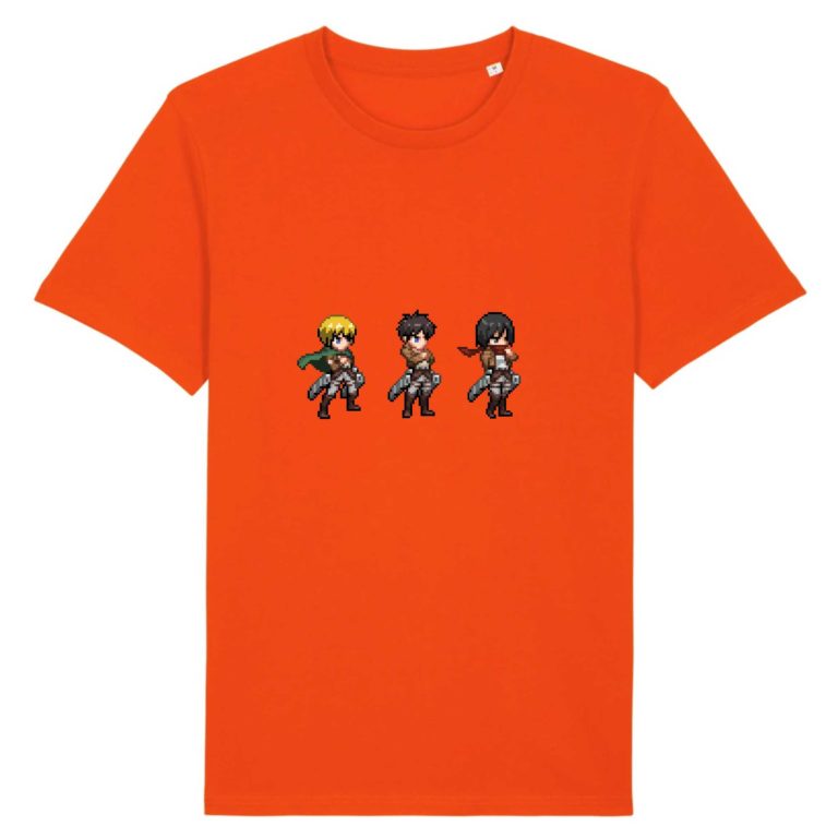 T-shirt 100% Coton Bio - Armin x Eren x Mikasa - Homme