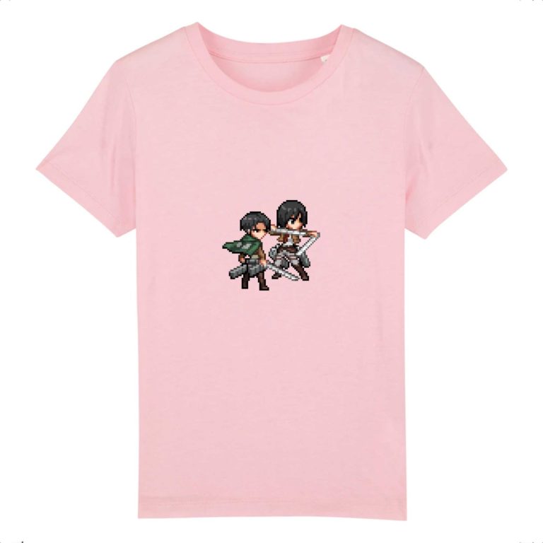 T-shirt 100% Coton Bio - Livai x Mikasa - Enfant