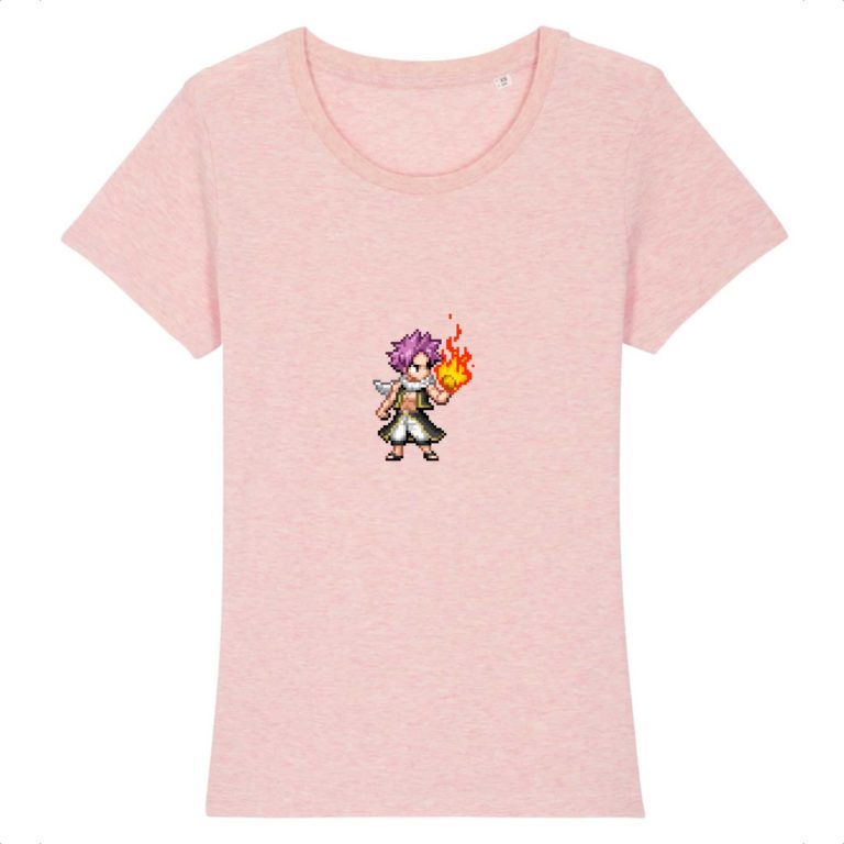 T-shirt 100% Coton Bio - Natsu Fireball - Femme