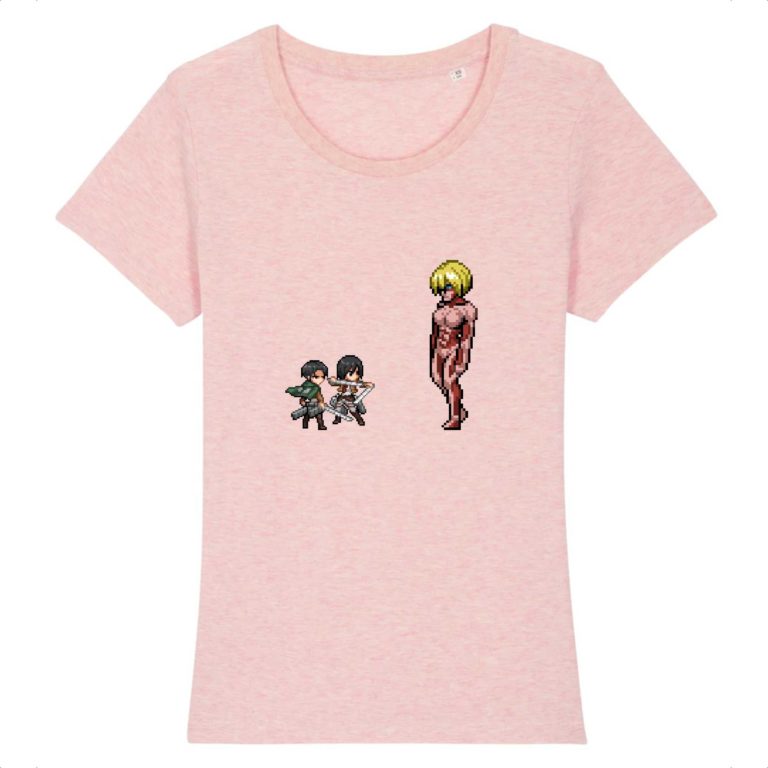 T-shirt 100% Coton Bio - Livai x Mikasa vs Annie - Femme