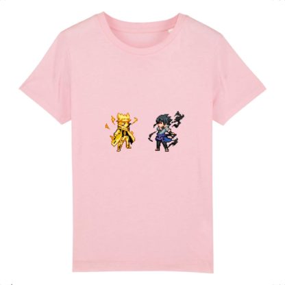 T-shirt 100% Coton Bio - Naruto x Sasuke - Enfant