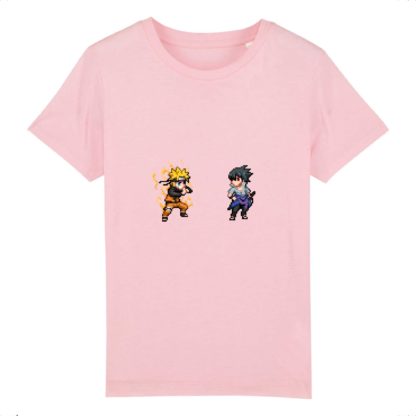 T-shirt 100% Coton Bio - Naruto Uzumaki x Sasuke Uchiha - Enfant